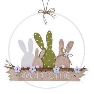 lot 12247 image: Easter Wreaths for Front Door Easter Bunny Welcome Rabbit Wood Sign Easter Door Hanger Spring Door Decorations Easter Hanging Plaque Rabbit Sign Easter Decorations for Home Shop Garden