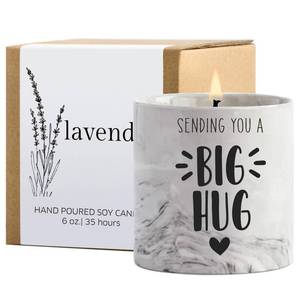 lot 12248 image: Thinking of You Gift Candles for Women Sending You A Big Hug in A Jar Candle Gifts for Best Friends Get Well Soon Cheer Up Comfort Gifts for Sick Miss You Lavender Scented Candles for Mothers 6oz