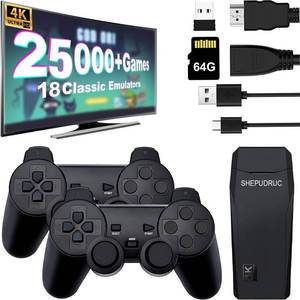 lot 12259 image: SHEPUDRUC Wireless Retro Handheld Game Console, Game Console Stick Built-in 20000 Plug-and-Play Video Games, Equipped with 18 Simulators, 4K HDMI Output and Dual 2.4G Controller��64GB Memory Card��