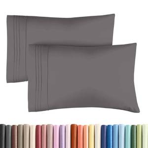 lot 12260 image: Queen Pillow Cases Set of 2 - Ultra Soft Hotel Quality Pillowcase Covers - Comfy Cozy Bedding for Women, Men, Kids & Teens - Machine Washable Pillow Protectors - 2 Pieces Set - Queen Size Dark Grey