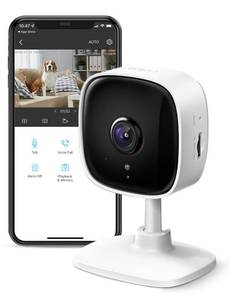 lot 12263 image: TP-Link Tapo 1080P Indoor Security Camera for Baby Monitor, Dog Camera wMotion Detection, 2-Way Audio Siren, Night Vision, Cloud & SD Card Storage, Works wAlexa & Google Home (Tapo C100)