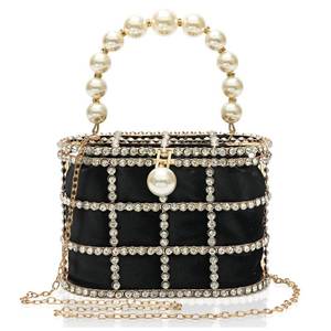 lot 3905 image: CARIEDO Evening Handbag Women Clutch Purses with Pearl Diamonds for Wedding Prom Birthday Party Dinner Accessories (Black)