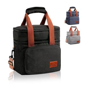 lot 3911 image: H HKDHXKAOU Lunch Bag & Lunch Box for Men Women Double Deck,Large Reusable Insulated Lunch Cooler Bag,Leakproof Waterproof Lunchbox for Work Beach Daytrip Camping Travel Picnic