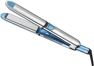 lot 3914 image: BabylissPRO Nano Titanium Prima Ionic Hair Straightener, Curl and Straighten Hair With One Professional Tool, Blue - Retail $184.46