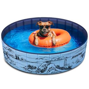 lot 3928 image: JEASONG Extra Large Folding Portable Dog Bathtub is Perfect for Your Furry Friends The Pool Folds up for Easy Storage and Transport. Its Perfect for Both Indoor and Outdoor use 47 inch