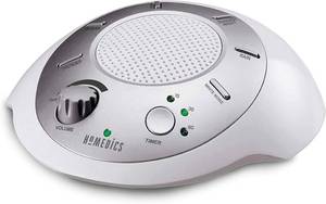 lot 4002 image: Homedics SoundSleep White Noise Sound Machine, Silver, Small Travel Sound Machine with 6 Relaxing Nature Sounds, Portable Sound Therapy for Home, Office, Nursery, Auto-Off Timer, by Homedics