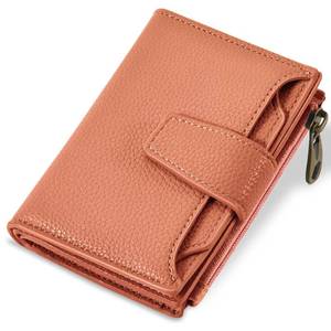 lot 4007 image: Airkit Small Wallet Women RFID Blocking Soft Leather Bifold Compact Card Holder Wallet for Women with Zipper Coin Pocket 4 ID Window
