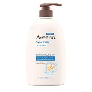 lot 4009 image: Aveeno Skin Relief Body Wash with Triple Oat Formula Soothes Itchy and Dry Skin, Fragrance Free Body Wash for Sensitive Skin, 33 FL OZ