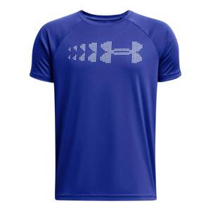 lot 4029 image: Under Armour Boys Tech Stadium Lights Short Sleeve T Shirt, (400) Team Royal   White, X-Large