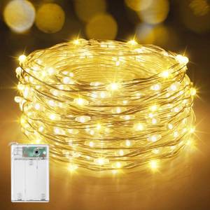 lot 4031 image: XURISEN Fairy Lights Battery Operated, 33FT 200LED Twinkle String Lights 8 Modes & Waterproof LED Fairy Lights for Bedroom Wedding DIY Holiday Easter Party Indoor Decor (Warm White)