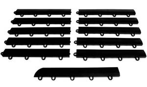 lot 4040 image: Big Floors Female Transition Edge Kit, Durable Interlocking Modular Garage Floor Edging, Compatible with RaceDeck, GarageTrac and GarageDeck Products, (11 Piece), Black