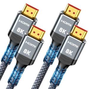 lot 4066 image: Highwings 8K 2.1 HDMI Cable 3.3FT1M 2-Pack, 48Gbps High Speed HDMI Braided Nylon Cord-4K120 144Hz 8K60Hz RTX 3090 eARC HDR10 444 HDCP 2.2&2.3 QMS VRR,Compatible for Laptop,Monitor,Roku TV,HDTV