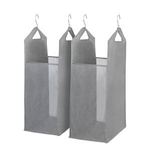lot 4068 image: STORAGE MANIAC 2-Pack Hanging Laundry Hamper, Front See-Through Mesh Bag, Slim Basket, Double Hanging Closet Hamper, Narrow Organizer, Grey