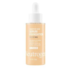lot 4415 image: Neutrogena Healthy Skin Sensitive Skin Serum Foundation with Pro-Vitamin B5, Color Correcting & Pore Minimizing Liquid Foundation & Face Serum, Buildable Coverage, Light 03, 1 oz