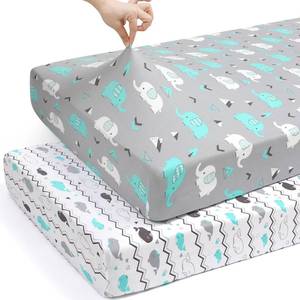 lot 4426 image: Pack n Play Sheets, BROLEX 2 Pack Mini Crib Sheets,Stretchy Portable Fitted Playard Sheet Set, Convertible Playard Mattress Cover,Ultra Soft Breathable Material,Elephant Whale