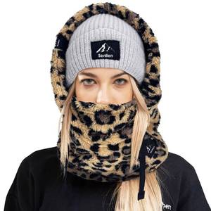 lot 4433 image: Senllen Balaclava Cold Weather Fleece Windproof Ski Mask Winter Breathable Thermal Face Mask Neck Warmer Scarf Helmet Hood for MenWomen Leopard