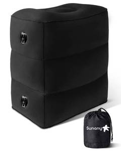 lot 4442 image: Sunany Inflatable Foot Rest Pillow , Adults Airplane Travel Pillow-Adjustable Height Cushions,for Kids to Sleep While Traveling,Suitable for Office, Home and Any Travel��Black��