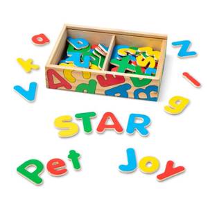 lot 4458 image: Melissa & Doug 52 Wooden Alphabet Magnets in a Box - Uppercase and Lowercase Letters - FSC Certified
