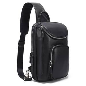 lot 4474 image: LANNSYNE Full Grain Leather Sling Bag For Men, Leather Crossbody Bag Fits 10.5 iPad
