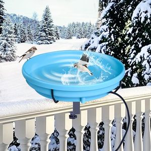 lot 4475 image: Heated Bird Baths for Outdoors, 75W Thermostatically Controlled Winter Birdbath with 3 Mount Option, Large Capacity Heated Bird Feeder for Garden Yard, All Season Available Bird Bath Heater in Winter