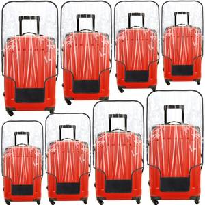 lot 4478 image: Reginary 8 Pieces Clear Luggage Cover PVC Waterproof Suitcase Cover Protector for Luggage Spinner Wheels Suitcase(20 Inches, 24 Inches, 28 Inches, 30 Inches)