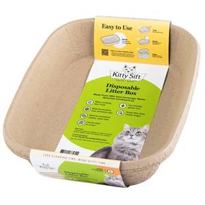 lot 5611 image: Kitty Sift (6-Pack) Disposable Cat Litter Box, Sustainable, Clean - Large, 6-Pack