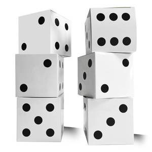lot 5612 image: 6Pcs White Dice Favor Boxes 12 x 12 x 12 Inch Casino Theme Party Decorations Dice Boxes Bulk for centerpieces Casino Birthday Party Decorations Boxes Large Dice Box for Las Vegas Party Decorations