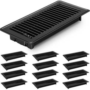 lot 5614 image: Gmurnai 4x10 Floor Vents Heavy Duty Floor Registers, Floor Air Vent Covers 4 X 10 for Home Floor Wall Ceiling, Rust Proof Finish Registers Grilles & Vents (12, Black, 4x10 Inches)