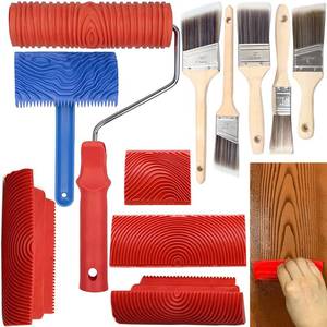 lot 5615 image: Wood Grain Tool, 11pcs Wood Graining Tool Set 7 Wood Grain Roller Wood Grain Painting Tool Natural Woodgrain Maker Paint Look Like Wood for Wall Room Decoration
