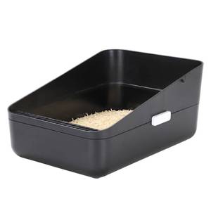 lot 5617 image: Sfozstra Open Litter Box,Durable High Side Sifting, Secure and Odor Litter Box, Removable Litter Box, Easy to Clean Litter Box for Cats Up to 8 Pounds(Black Small)