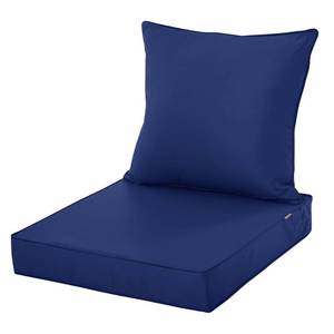 lot 5625 image: Comcaver Outdoor Chair Cushions 24x24 Inch, Waterproof Fade Resistant Deep Seat and Backrest Cushion Set for Patio Furniture, Navy, 1 Set