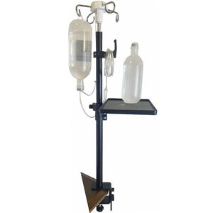 lot 5662 image: UISKOOPW IV Poles Portable, Portable IV Pole Collapsible for Traveling, Table IV Stand Portable IV Pole Holder with 4 Hooks & Tray for Wheelchairs Beds Nursing Clinic Home Care Travel