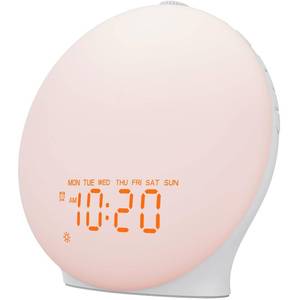 lot 5663 image: White Noise Sound Machine with 25 Soothing Sounds, 17 Night Lights, 5W Bluetooth Speaker, SleepTimer, Wake Up Light Sunrise Alarm Clock for Bedrooms, Ideal Gift for Baby, Kids, Adults, Seniors