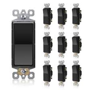 lot 4043 image: black modern light switchs 10 pack