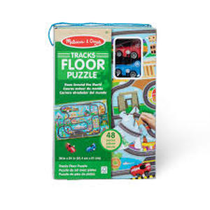 lot 5670 image: Melissa & Doug Tracks Floor Puzzle Race Around the World 48 Pieces