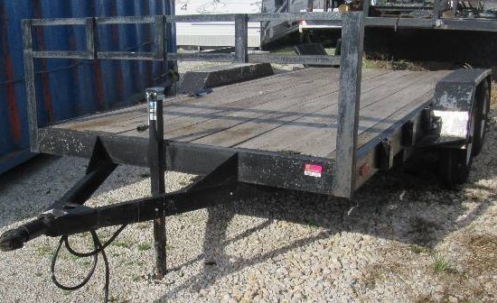 lot 5945 image: Tandem Axle 10K Lb.Trailer - 16 w Wood Deck