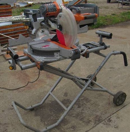 lot 5988 image: Rigid Sliding Compound Miter Saw on Cart - MS1290LZA