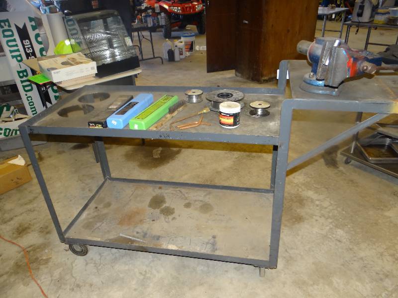 lot 8437 image: Welding Cart, Vise & Some Welding Supplies