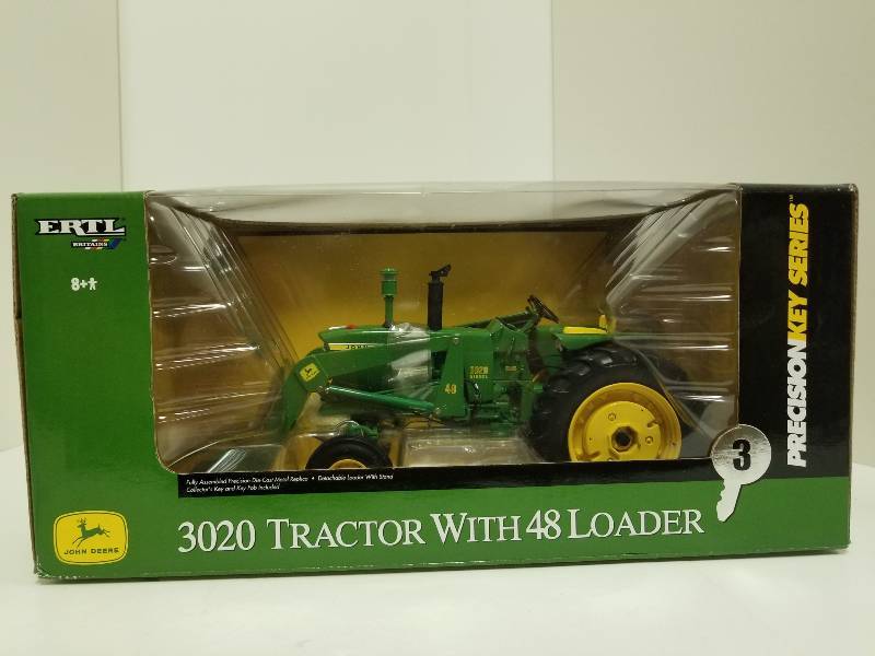 lot 1028 image: Precision Ertl John Deere 3020 Tractor w48 loader, 116 scale, #15306, NIB