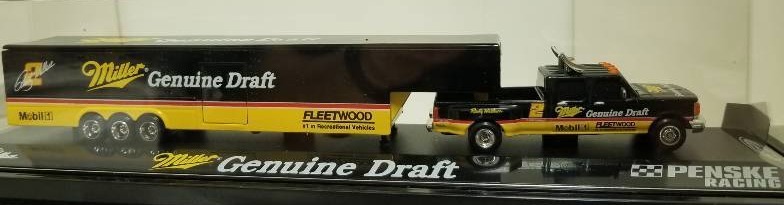 lot 1035 image: Winstom Cup Collectable, Limited Edition 1995 Miller Genuine Draft #2 Rusty Wallace Dulie Truck w5th wheel show trailer, 164 scale. NIB