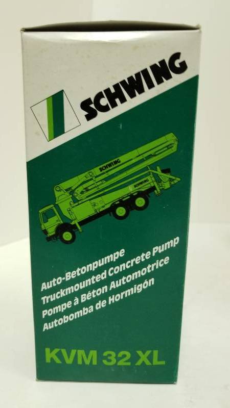 lot 1074 image: Schwing KLM32XL Truck mounted Concrete Pump Truck, 164 scale, NIB