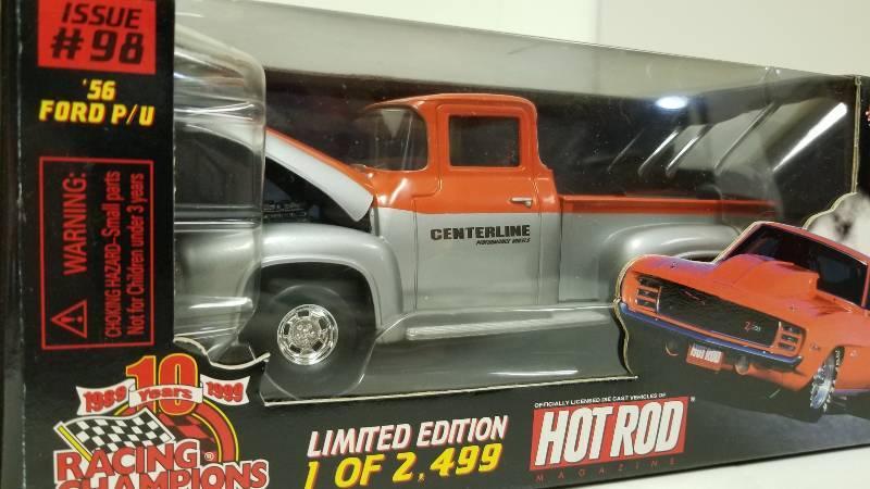lot 1119 image: Racing Champions, Issue 98, 1956 Ford Pick Up,  1 of 2499, 124 scale, NIB