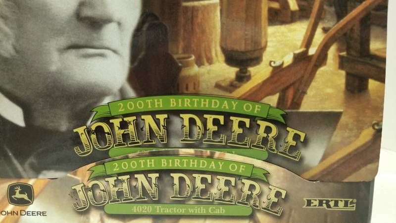 lot 1147 image: Ertl 200 Birthday John Deere 4020 Tractor Cab, 116 scale, #15647A, NIB (see pix)