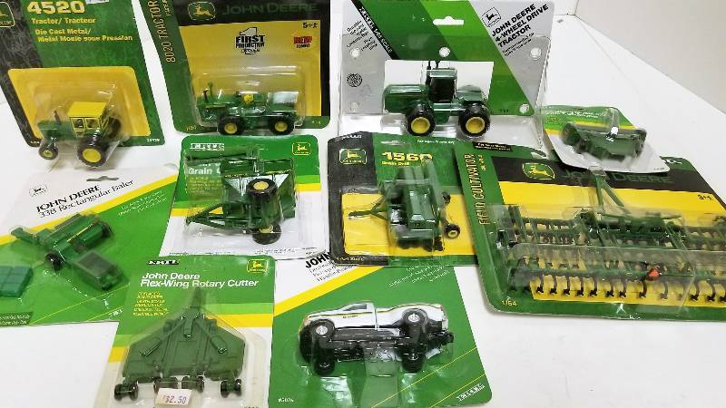 lot 1206 image: Large Set of 10 John Deere 164 Tractors and Implements