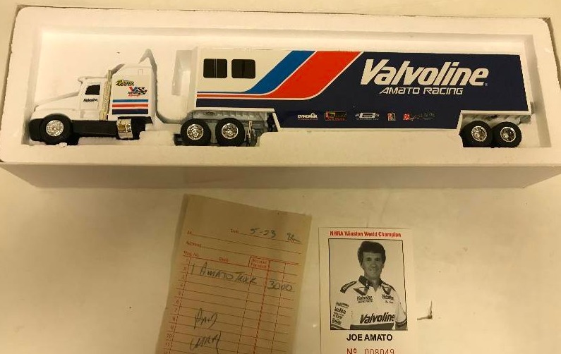 lot 1248 image: Ertl Racing Transporter, Valvoline - Joe Amato Racing, 164 scale, See Pix for detail, NIB