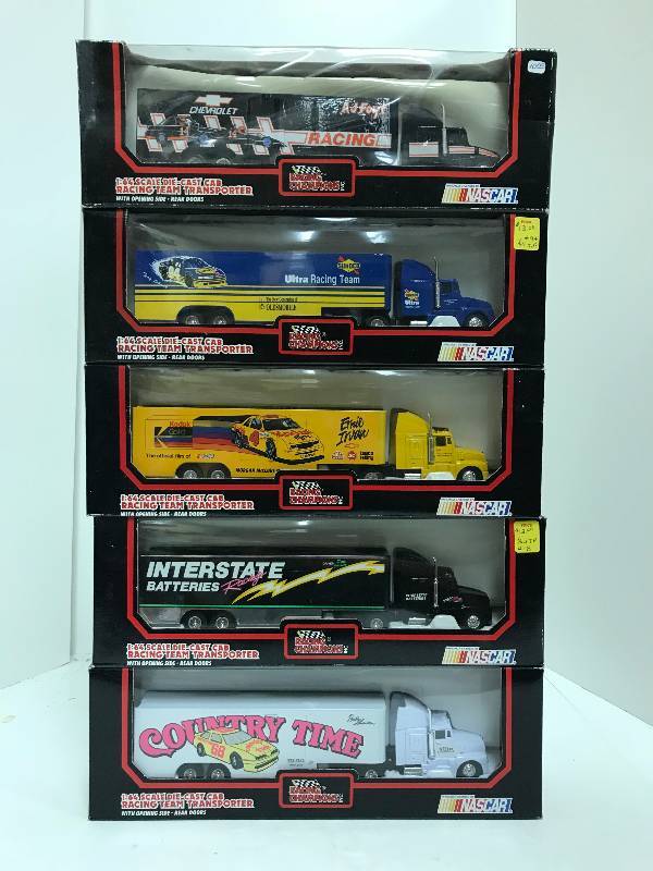 lot 1231 image: 5 each Racing Champion NASCAR Semi, 164 scale, See Pix for Detail, All NIB