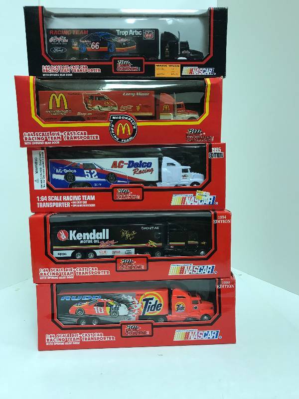 lot 1234 image: 5 Racing Champion NASCAR Semi, 164 scale, See Pix for Detail, All NIB
