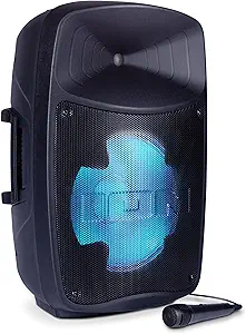 lot 2370 image: Ion Pro Glow Ultra - High-Power Bluetooth PA Speaker System with Lights, Karaoke Microphone, USB Playback, USB Charge Port, Aux In, App Control, 300W - Retail $149.00