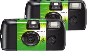 lot 6803 image: Fujifilm - QuickSnap Flash 400 Single-Use Camera with Flash - 2 pack - Green