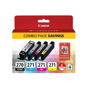 lot 6804 image: Canon - 270CL-271 Combo Pack Standard Capacity Ink Cartridges - BlackCyanMagentaYellow - Retail $125.03